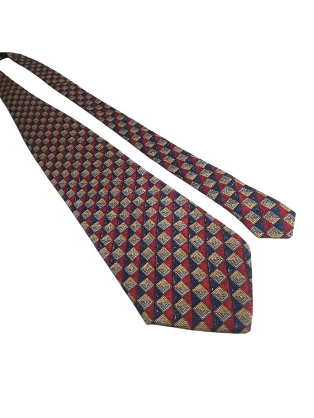 Mulberry Men Silk Luxury Necktie Red Blue Gold Hand Sewn Made In Italy Gift